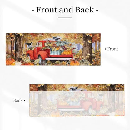 Autumn Pumpkin Curtain Valance 54x18 Inches Window Treatment Rod Pocket Valance for Kitchen Bathroom Bedroom - color: Autumn Pumpkin