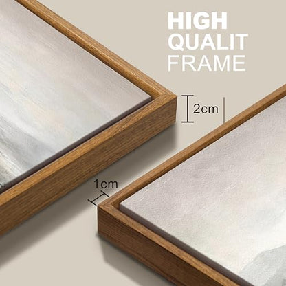 3Pcs Abstract Mist Countryside Blue Beige Mountains Canvas Wall Art 12"x16" - color: Abstract Mist Mountains Marsh, size: 12"x16"x3Pcs
