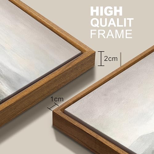 3Pcs Abstract Mist Countryside Blue Beige Mountains Canvas Wall Art 16"x24" - color: Abstract Mist Mountains Marsh, size: 16"x24"x3Pcs