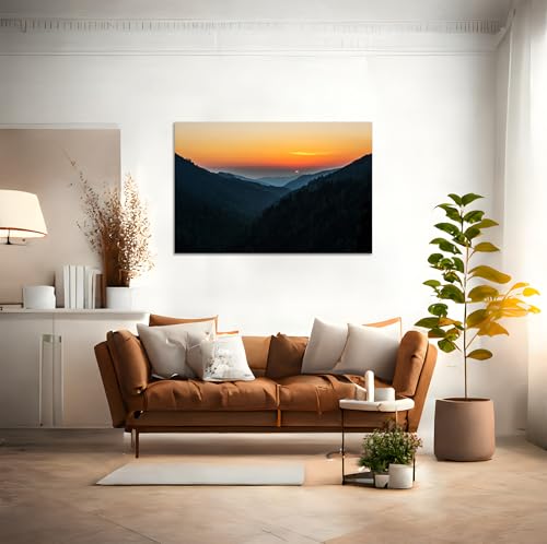 YIOZHAOFH Smoky Mountains Pictures Wall Decor Office Wall Art Nature Art Artwork for Room Walls Framed Landscape Canvas Print for Living Room Bedroom (20" L x 30" W) - color: YZ-NAPARK-07, size: 20"L x 30"W
