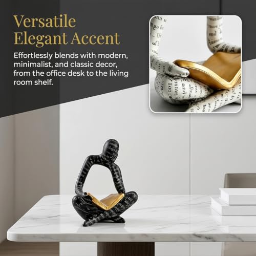 2 PCS Resin Modern Reading Figure Statue Decor, Small Abstract Table Decor