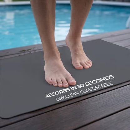 Homergy Bath Mat for Bathroom Non Slip, Quick Dry, 20x32 in, Dark Grey - color: Dark Gray, size: 20" x 32"