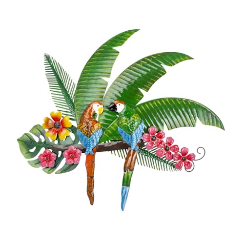 VEWOGARDEN Parrots Wall Decor Large Outdoor Metal Bird Wall Art for Patio Farmhouse Garden Living Room Bedroom Decorations - style: Parrots