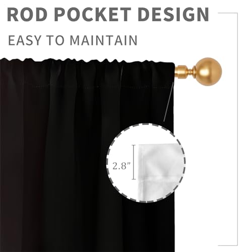 Black Pink Curtains, Ombre, 2 Panels, 42" W x 63" L, Rod Pocket - color: New Pink, size: 42"W x 63"L (Pack of 2)