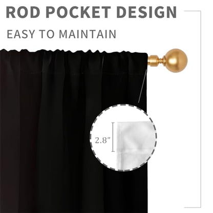 Black Pink Curtains, Ombre, 2 Panels, 42" W x 63" L, Rod Pocket - color: New Pink, size: 42"W x 63"L (Pack of 2)