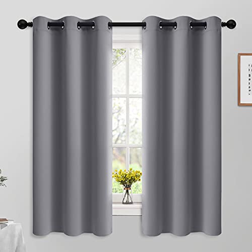 Yakamok Grey Room Darkening Curtains 42x63 inch Gray Grommet-Living Room - color: Grey, size: 42"W x 63"L (Pack of 2)