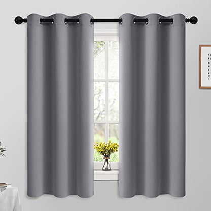 Yakamok Grey Room Darkening Curtains 42x63 inch Gray Grommet-Living Room - color: Grey, size: 42"W x 63"L (Pack of 2)