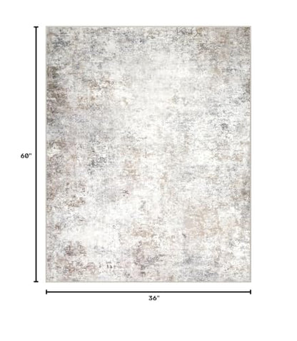 Beige Grey Washable Rugs 3x5 Area Rugs for Living Room,Bedroom,Dining Room - color: Brown-grey-beige-slate, size: 3' x 5' (Rectangular)