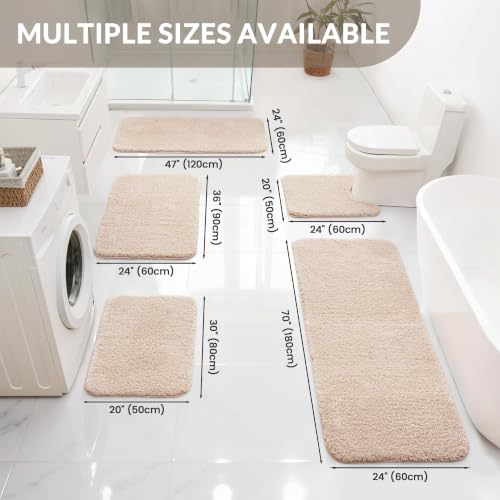 Exclusivo Mezcla Soft Absorbent Bathroom Rugs, Non-Slip Bath Mat, 24x36 - color: Camel, size: 24"x36"(Rectangular)