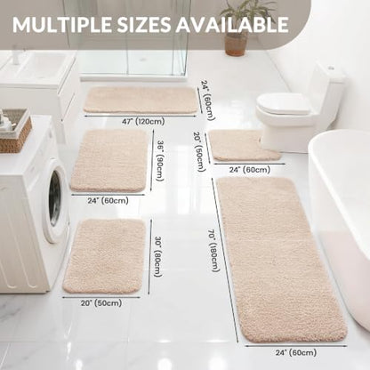 Exclusivo Mezcla Soft Absorbent Bathroom Rugs, Non-Slip Bath Mat, 24x36 - color: Camel, size: 24"x36"(Rectangular)