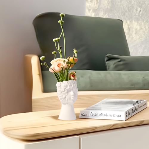 BrownLove Ceramic Face Vase for Decor Female Form Art Vases Modern Decorative Vase Centerpiece for Table Shelf Living Room Office Bedroom Small - style: Face vase 2