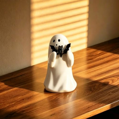 Halloween Ghost Figurine with Holding Bat Ghost Statue - color: Styl 4