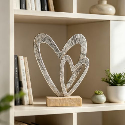 Guichifun Heart Decor Modern Farmhouse Sculpture - color: Silver