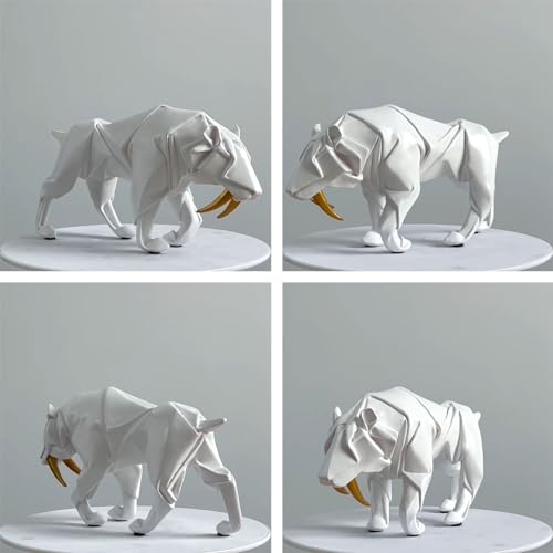 HAUCOZE Panther Statue Sculpture Animal Figurine Modern Home Decor 9.8 Inch