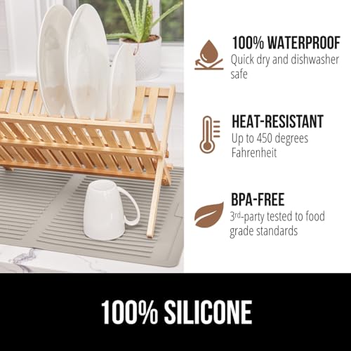 GORILLA GRIP Patented BPA-Free Silicone Dish Drying Mat, 18x16, Almond - color: Almond, size: 18" x 16", style: Silicone