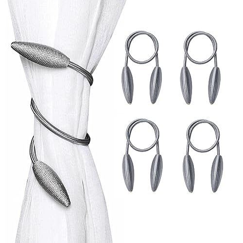 Silver Curtain Holdbacks Decorative Curtain Tiebacks, Set of 4 - color: Silver, size: 4PCS
