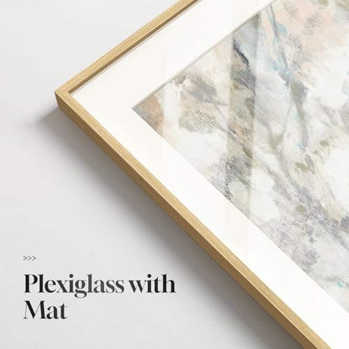Framed Neutral Abstract Landscape Tree Wall Art for Living Room, Set of 2 - color: Neutral Blush Blue, size: 20" W x 30" H x 2Pcs