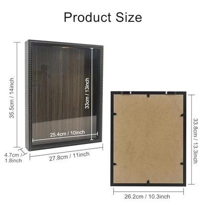 FramePro Travel Shadow Box Frame Black 11x14 Top Loading with Slot Uniqle Beaded Design for Movie Tickets Rainy Fund Events Concert Drink Beer Caps - color: Black Beads, size: 11x14