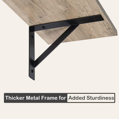 DINZI LVJ Wall Shelves, 23.6" Long Floating Shelves with Metal Brackets - color: Greige, size: 23.6 Inch