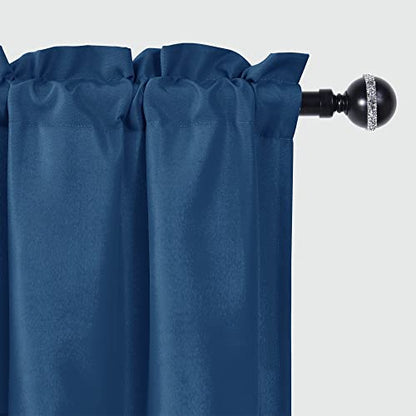 JIUZHEN Royal Blue Valance Curtains for Window 1 Panel, 42 x 18 Inches - color: Royal Blue, size: 42"W x 18"L (Pack of 1)
