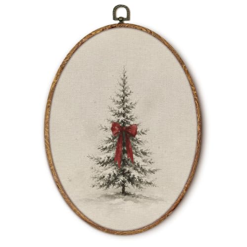 Yorhifa Vintage Coquette Bow Christmas Tree Framed Wall Art 8.5x11.5in - color: Coquette Bow