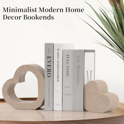Book Ends for Shelves, Resin Decorative Bookends for Heavy Books - style: 808 (Sandstone )