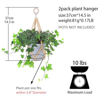 Artilady Beaded Plant Hanger, Macrame Hanging Planter for Indoor Plants - color: Burlywood Color