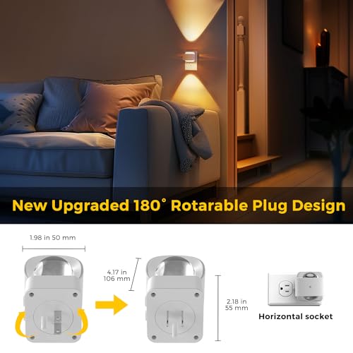L LOHAS LED Night Lights Plug into Wall, Night Light Projector Light Sensor - color: White