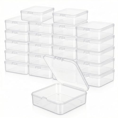 LJY 23 Clear Square Plastic Boxes, 2.9 x 2.9 x 1 in for Model Parts - color: Transparent, size: 2.9x2.9x1 inch