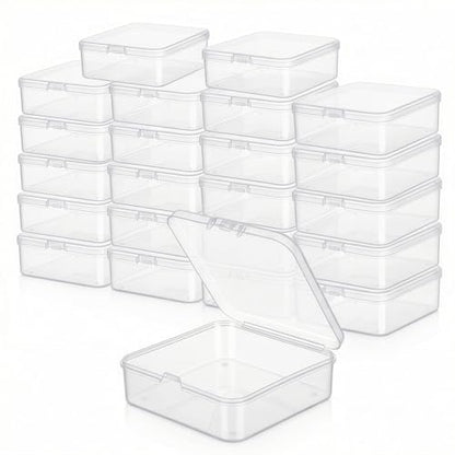 LJY 23 Clear Square Plastic Boxes, 2.9 x 2.9 x 1 in for Model Parts - color: Transparent, size: 2.9x2.9x1 inch