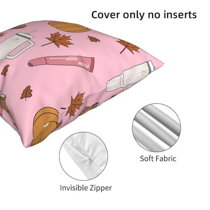 Pink Autumn Pumpkin Throw Pillow Covers Velvet 18 "x18 Inch - color: Color-32, size: 18" x 18" (Pack of 1)
