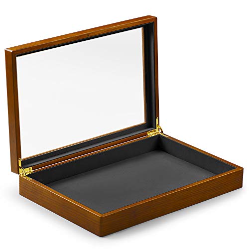 Oirlv Solid Wooden Jewelry Box Large Vintage Organizer Display Tray - size: Grey Flat Box