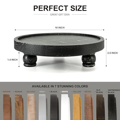 EOSAHR Display Riser: Rustic Pedestal Stand for Kitchen Counter, Old Black - color: Old Black