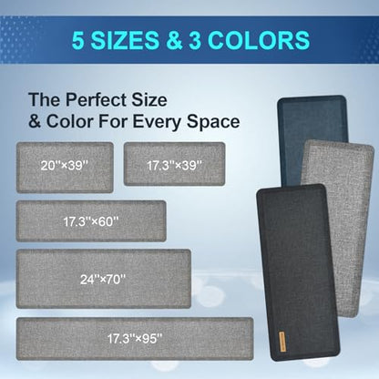 Anti Slip 3/4 inchs Anti Fatigue Kitchen Floor Mat, Ergonomic Comfort Standing Mat, Waterproof Kitchen Runner for Home, Kitchen, Office, Laundry, Garage (Light Gray, 24" x 70" -0.75") - size: 70"L x 24"W x 0.8"Th
