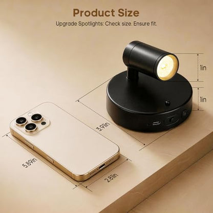 Spotlights Indoor with Remote, 5500Mah Rechargeable Picture Lights on Wall - color: Black-5500mAh