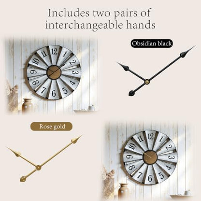 Vantic 30'' Windmill Large Wall Clock, Distressed Metal Clock - size: 30