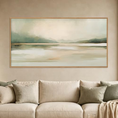DRACIT Large Abstract Sage Green Pastel Framed Canvas Wall Art Set-20"x40" - color: Abstract Sage Green Pastel Wall Art, size: 40"L x 20"W