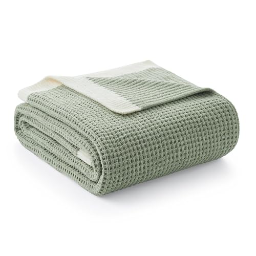 Amélie Home Chenille Throw Blanket, Soft Cozy Waffle Throw for Couch & Sofa, Warm Yet Lightweight, Breathable All-Season Throws for Women Men, Housewarming, Birthdays, 50"x60", Green - color: Sage Green, size: Chenille Waffle Knit(50" x 60")