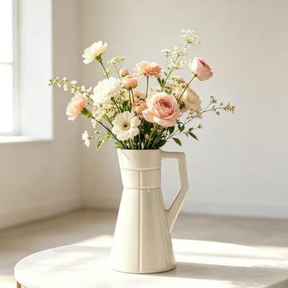Bosilunlife Ceramic Flower Vase for Home Decor,Modern Table Vase