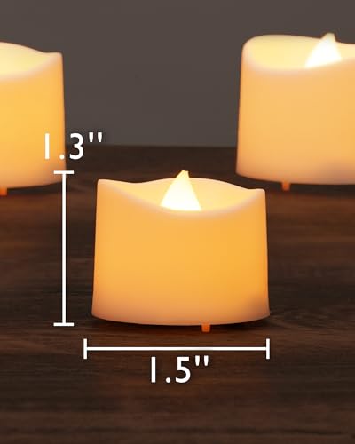 Homemory 12-Pack Flameless Tea Lights Candles Battery Operated, 200+ Hours - color: Bright Amber Glow – White Body, size: Pack of 12