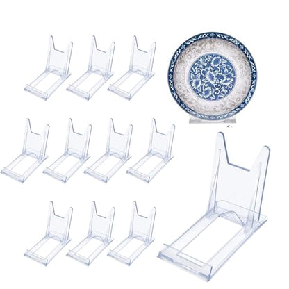 Acrylic Plate Stands，Plate Stand Plastic Stand Adjustable Decorative Plate Holder Plate Stand Decorative Stand for Display Pictures or Plate ,Home Office Supplies Festival Party Decoration(12 Pieces)