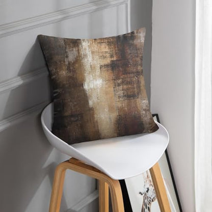 Britimes Throw Pillow Covers Set of 2, 18 x 18 Inch, Brown Grey Beige - color: Brown Grey, size: 18" x 18" (Pack of 2)