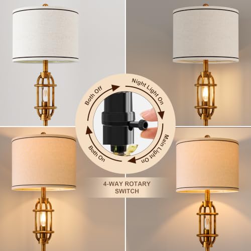 Floor Lamps for Living Room, 62.5'' Farmhouse Tall Lamp with 2 Light Source - color: Gold