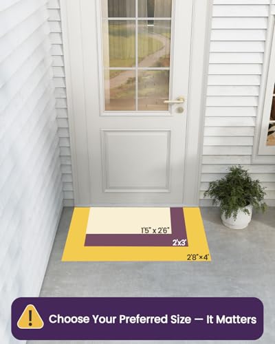DEXI Front Door Mat Outside Entrance, 24x36 Summer Tropical Leaves Plant - color: Olive Green, size: 24" x 36" (Rectangular)