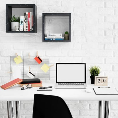 Kaboon Cube Floating Shelves Set2, Display Shelves Wall Mount 7.75" D x 12.5" W x 12.5" H(Cloud Atlas, Square 2 Cubes) - color: Cloud Atlas, size: Square-Set2
