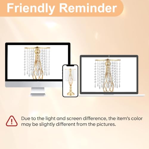 Gold Crystal Tall Vase Centerpiece Stand, Elegant Gold Flower Holder for Wedding Table Centerpieces, Perfect Wedding Reception Table Decor, Bases para Centros de Mesa, Centros de Mesa(6Pack) - size: 6Pack
