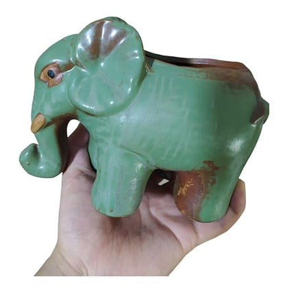 Cute Animal Elephant Shaped Ceramic Succulent Cactus Air Plant Flower Pots Planters-Plant Not Included (6.7 Inch) - size: 6.7 Inch