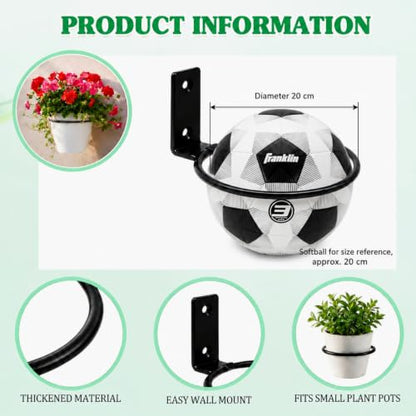 Menkxi Flower Pot Holder Wall Planter Ring Hanger Metal Wall Plant Hanging Pot Holder Mounted Hanging Bracket for Indoor Outdoor Home Garden Plant Flower Display, Black(6 Pcs,8 Inch) - size: 8 Inch