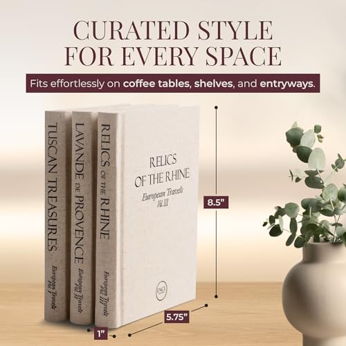 Decorative Books for Home Decor (Large) - Set of 3 - Real Blank Pages