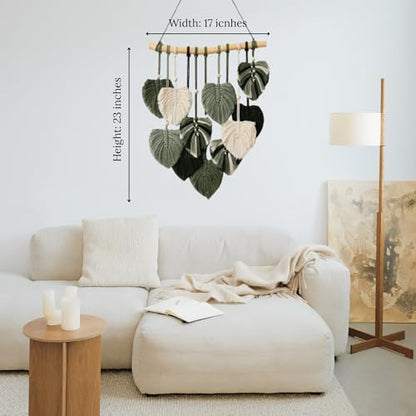 Boho Wall Decor - Large Macrame Wall Hanging - color: Sage Green, Olive Green, Dark Green, White